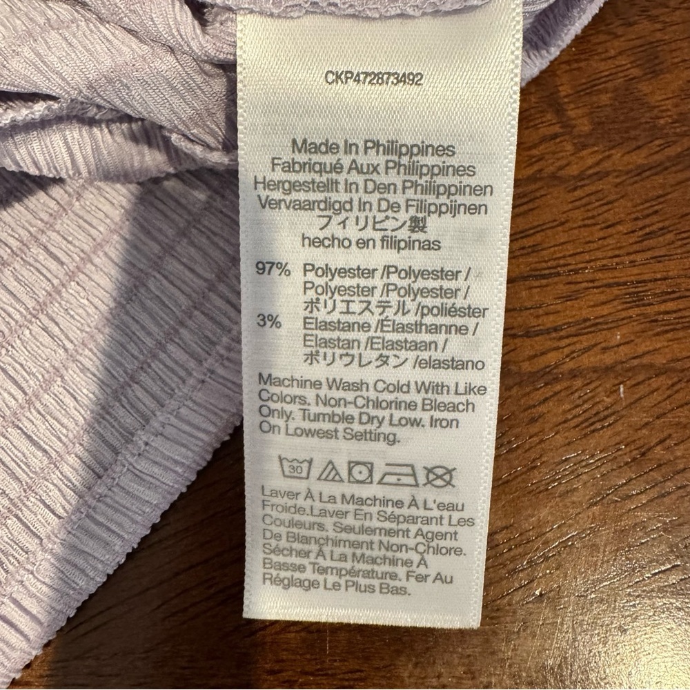 Madewell Shirred Crewneck Crop Top Lavender Size M NWT - Picture 6 of 7